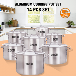 14 Pcs Set Aluminum Cooking Pot Set, AC456